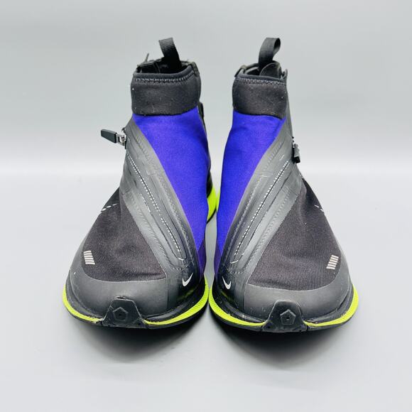 Nike Pegasus Turbo Shield Shoes Womens 8.5 Black Purple Yellow Waterproof Run - Picture 3 of 13